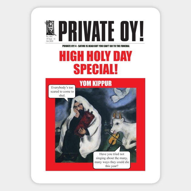 Private Oy! Yom Kippur Cover Sticker by TillaCrowne